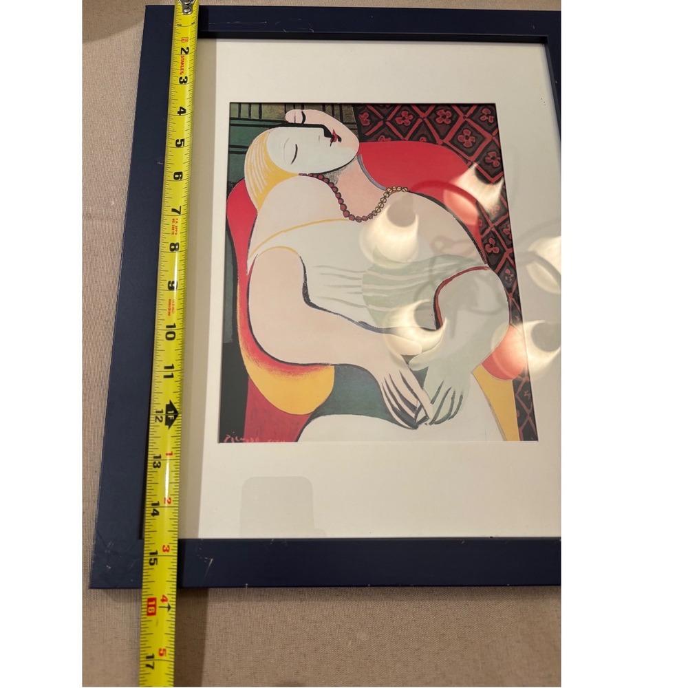 Pablo Picasso Le Reve The Dream Framed Art Print 13x16 Navy Blue Frame Art - Picture 4 of 6